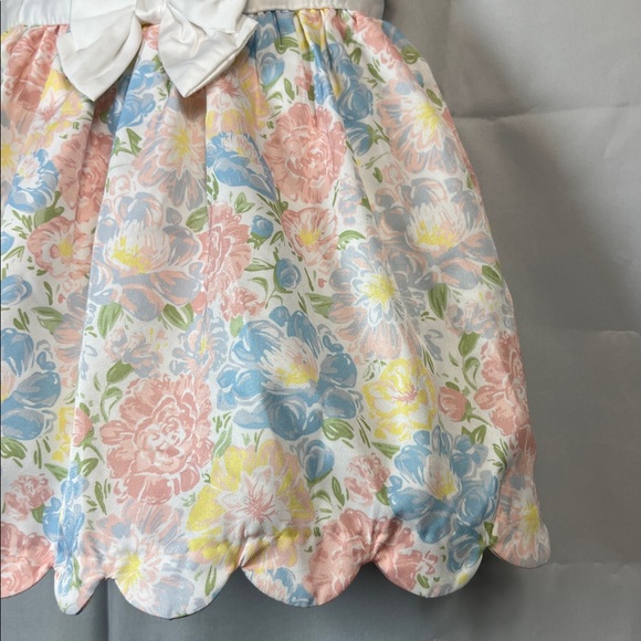 Tahari Pastel floral cap sleeve scallop hem formal dress size 2T - Picture 4 of 15